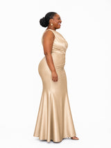 ChicSew Elegant Asymmetrical Neckline Mermaid Soft Satin Floor-Length Bridesmaid Dresses