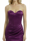 ChicSew Classy Elegant Strapless Satin Sweetheart Mermaid Boning Formal Gown