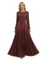 Chicsew Unique Long Sleeves Pleated A-Line Chiffon Mother Of The Groom Formal Gown