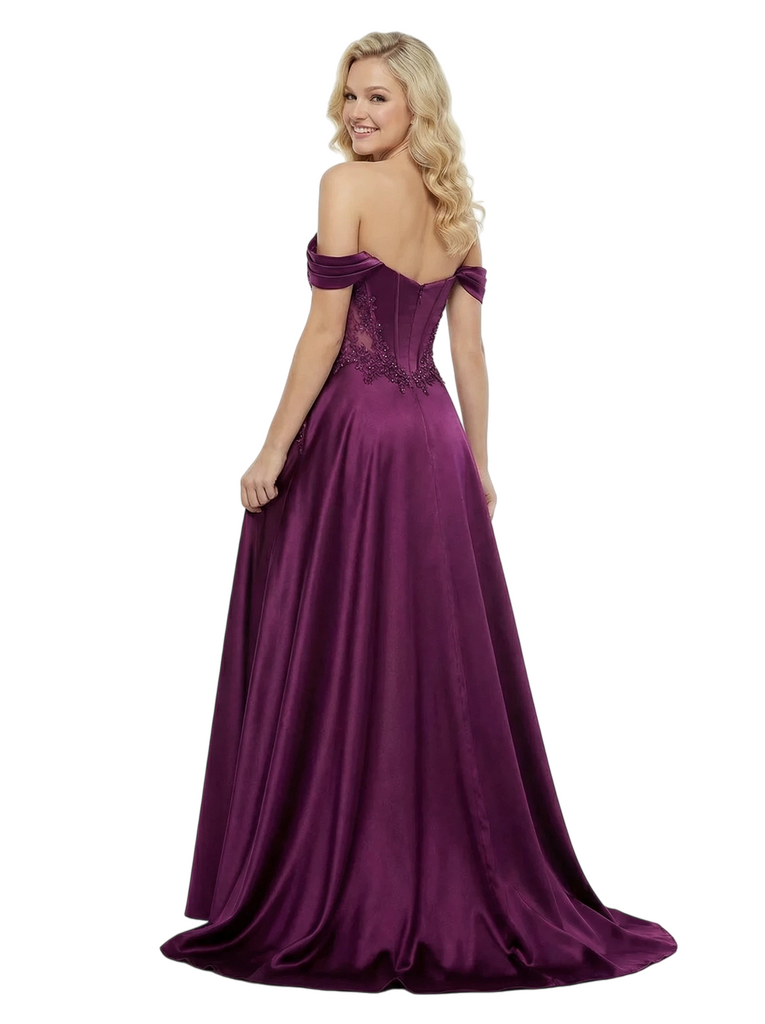 ChicSew Sexy Off the Shoulder Boning Mermaid Gown With Side Slit Formal Evening Prom Dress