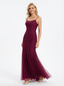 Spaghetti Strap Floral Scoop Lace Mermaid Long Formal Dresses