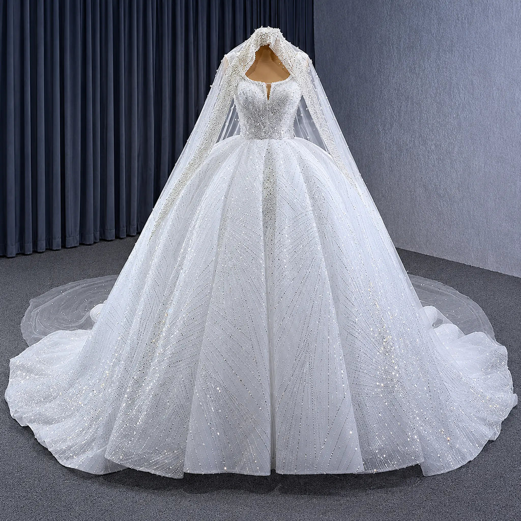 ChicSew Luxurious Sequin Ball Gown A-Line Wedding Dress