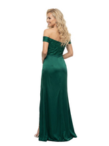 ChicSew Modern Off The Shoulder Side Slit Satin Mermaid Evening Prom Dress With Applique