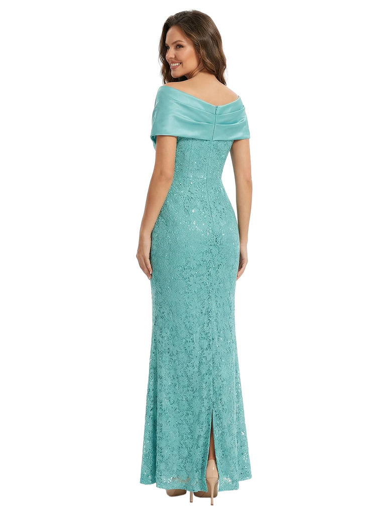 Chicsew Stunning Off Shoulder Sleeveless Lace Mermaid Mother Of The Bride Dress