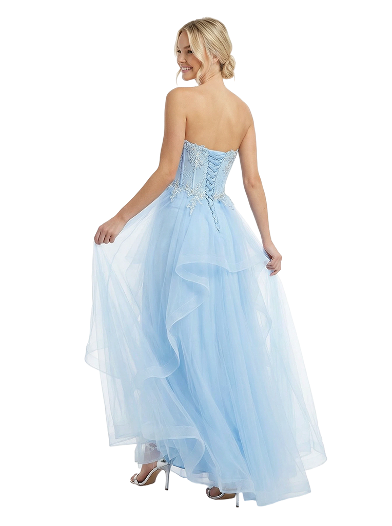 Sexy Sweetheart Sleeveless Tulle Lace Applique A-Line Formal Prom Dress