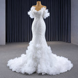 ChicSew Spaghetti Straps Luxurious Wedding Dress With 3D Flowers