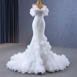 ChicSew Spaghetti Straps Luxurious Wedding Dress With 3D Flowers