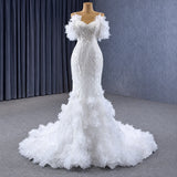 ChicSew Spaghetti Straps Luxurious Wedding Dress With 3D Flowers