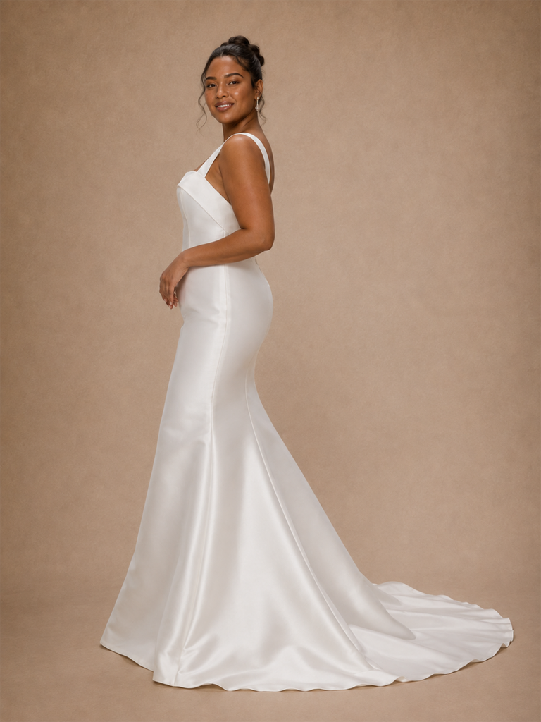 ChicSew Elegant Classy Satin Mermaid Floor-Length Wedding Dress