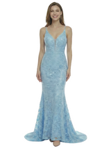 ChicSew Sexy Spaghetti Straps V-Neck Sleeveless Lace Mermaid Formal Prom Dresses