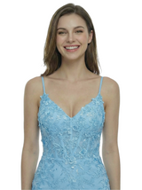 ChicSew Sexy Spaghetti Straps V-Neck Sleeveless Lace Mermaid Formal Prom Dresses