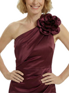Fancy Mother of The Groom Dress Beautiful One Shoulder Beaded Satin Ruched Sheath Gown