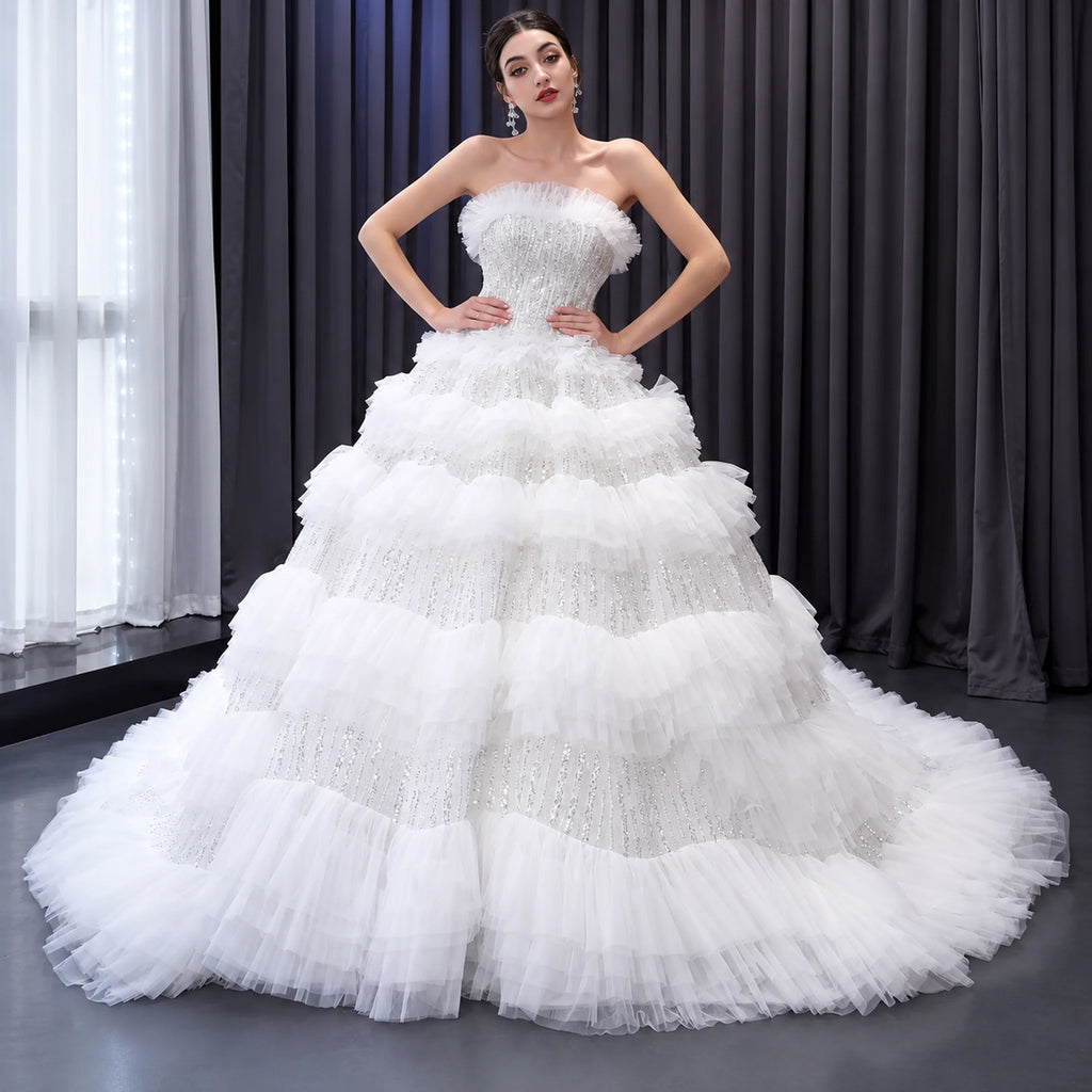 ChicSew Luxurious Sequin Ball Gown A-Line Wedding Dress
