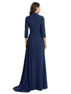 Chicsew Classy V-Neck Long Sleeves Sheath Crepe Mother Of The Bride Dress Long