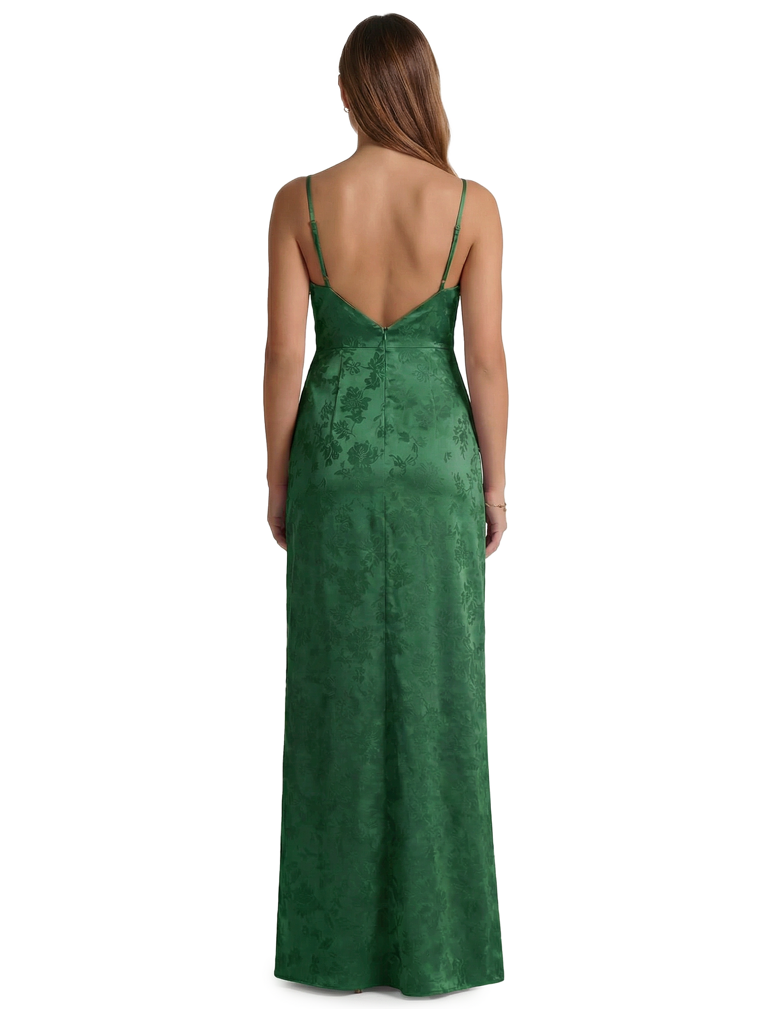 ChicSew Formal Dresses For Women Elegant Jacquard Satin Spaghetti Straps Side Slit Mermaid Long Formal Evening Dresses