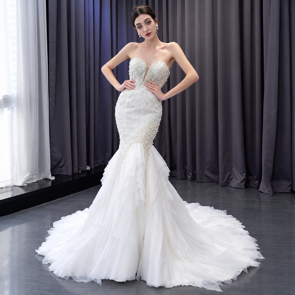 ChicSew Sweetheart Beaded Luxurious Mermaid Wedding Dress