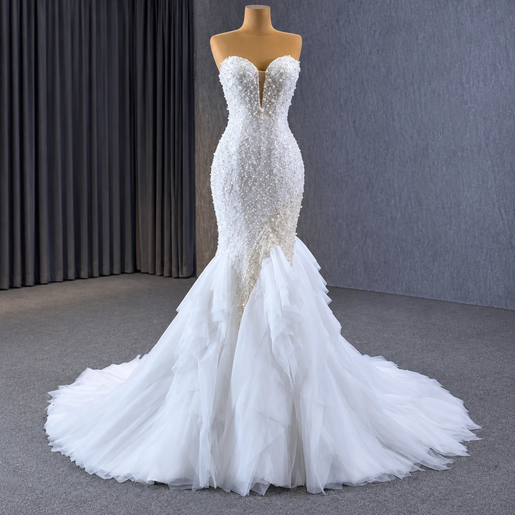 ChicSew Sweetheart Beaded Luxurious Mermaid Wedding Dress