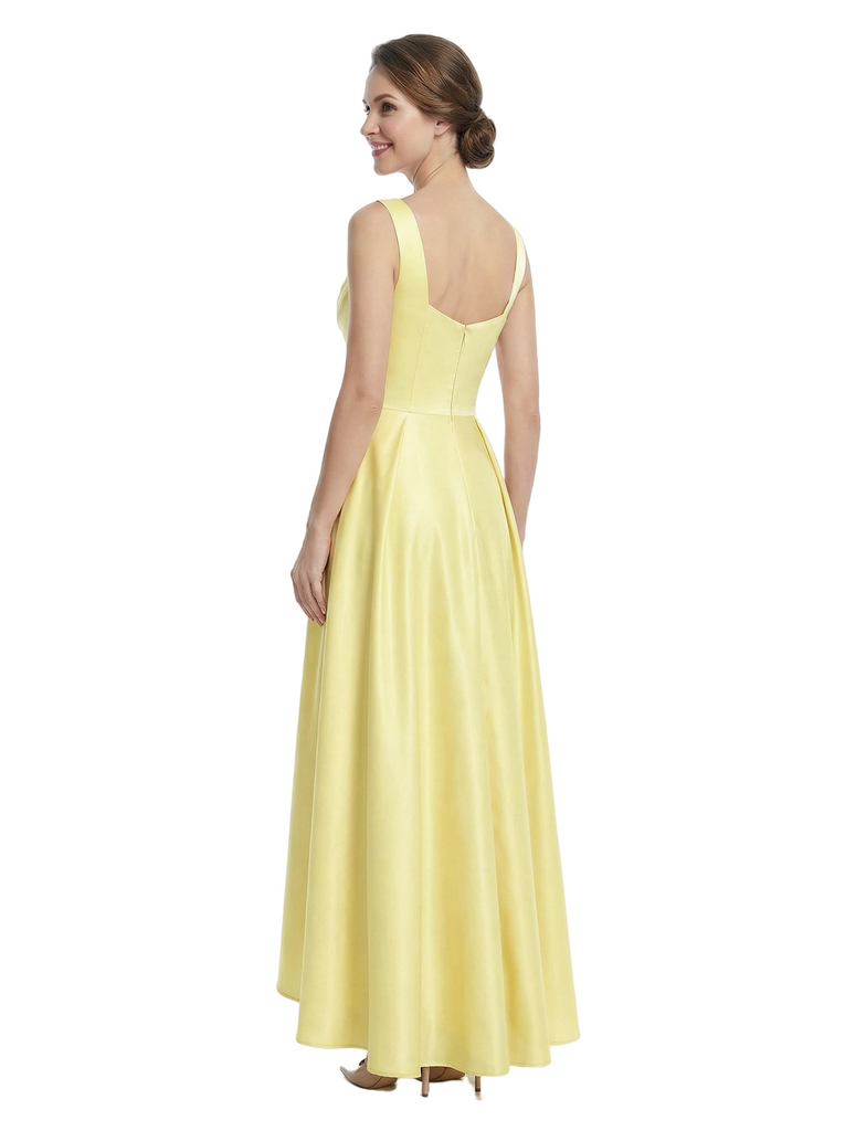 Chicsew Pretty Sweetheart High-Low Silky Satin A-Line Mother Of The Groom Party Dress