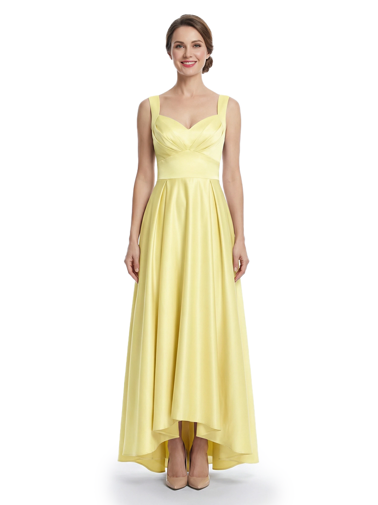 Chicsew Pretty Sweetheart High-Low Silky Satin A-Line Mother Of The Groom Party Dress