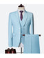 Sky Blue Casual Men's 3 Pieces Mens Suit Regular Fit Notch Lapel Tuxedos (Blazer+vest+Pants) CN435