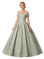 ChicSew Modern Floral Jacquard Off Shoulder Floor-Length A-Line Long Formal Evening Dresses