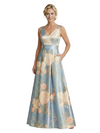 ChicSew Modern Jacquard Satin V-Neck A-Line Floor-Length Mother Of The Bride Dresses