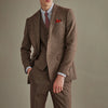3 Pieces Herringbone Tweed Suit - Fashion 3-Piece Mens Suit with Herringbone Notch Lapel for Wedding CN419