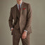 3 Pieces Herringbone Tweed Suit - Fashion 3-Piece Mens Suit with Herringbone Notch Lapel for Wedding CN419