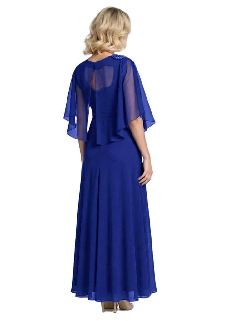 Trendy Chiffon A-Line Ankle Length Short Sleeves Mother Of The Bride and Groom Dresses