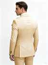 Classic 2 Piece Champagne Men's Suit with Regular Fit and Sophisticated Peak Lapel