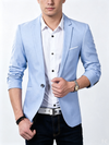 Classic 1 Piece Sky Blue Men's Suit with Regular Fit and Sophisticated Peak Lapel