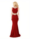 Elegant Crepe V-Neck Mermaid Side Slit Applique Long Mother Of The Bride Dresses