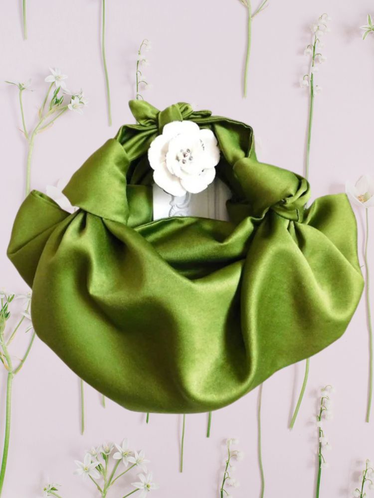 Bridesmaid Handbag Satin Evening Small Satin Bow Handbag Small Handmade Bag