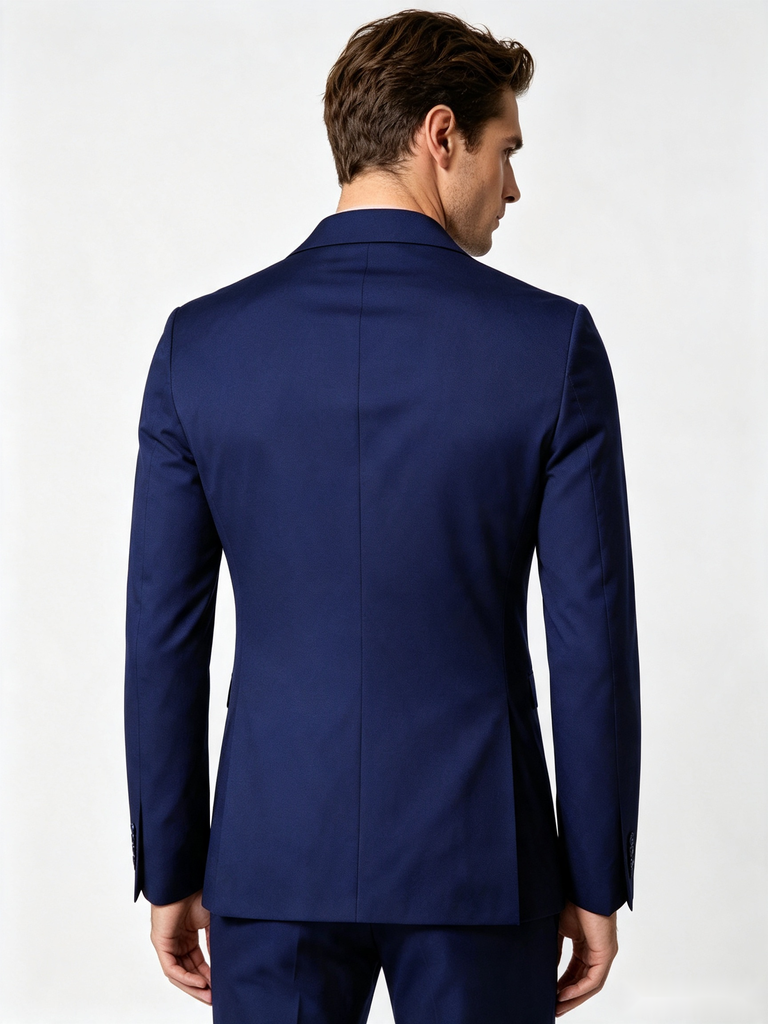 Classic 1 Piece Dark Navy Men's Suit with Regular Fit and Sophisticated Peak Lapel
