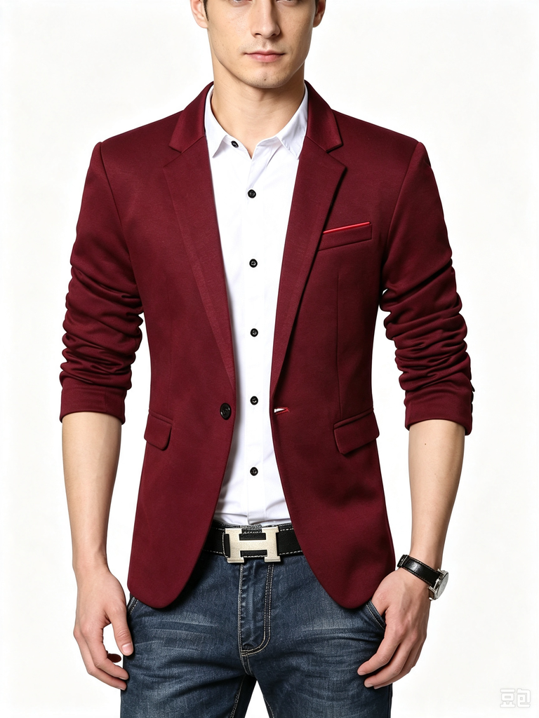 Classic 1 Piece Mulberry Men's Suit with Regular Fit and Sophisticated Peak Lapel