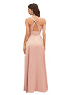 Sexy V-Neck A-Line Soft Satin Beauty Long Bridesmaid Dresses Online