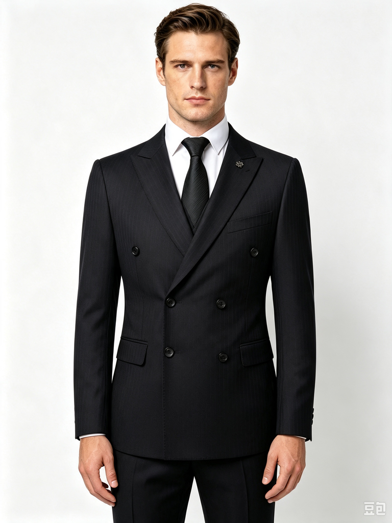 Classic 1 Piece Black Men's Suit with Regular Fit and Sophisticated Peak Lapel