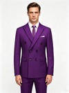 Classic 2 Piece Purple Men's Suit with Regular Fit and Sophisticated Peak Lapel