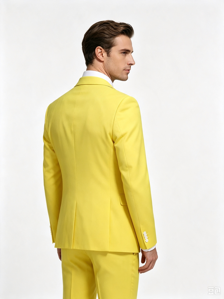Classic 3 Piece Yellow Men's Suit with Regular Fit and Sophisticated Peak Lapel