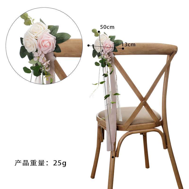 New Artificial Flower Hotel Decoration Outdoor Wedding Chair Back Flower, CF17044