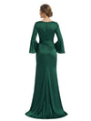 Elegant V-Neck Long Sleeves Side Slit Mermaid Mother Of The Bride Dresses