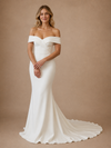 ChicSew Fancy Off The Shoulder Crepe Floor-Length Mermaid Wedding Dress
