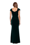 Chicsew Asymmetric Cap Sleeve Ruched Sheath Floor Length Velvet Slit Detail Luxurious Mother Of The Bride And Groom Dresses