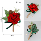 New Creative Style Christmas Wedding Boutonniere Red Flower Christmas Decoration Men Boutonniere, CG6735