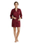 Women's V-Neck Trim Bride Bridesmaid Robes Silk Like Bridal Party Robes for Wedding Robes
