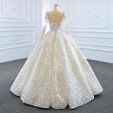 ChicSew Luxurious Illusion Long Sleeves Ball Gown Wedding Dress
