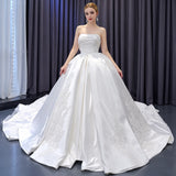 ChicSew Strapless A-Line Lace Appliques Wedding Dress
