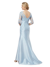 Chicsew Elegant Scoop Half Sleeve Lace Satin Mermaid Gown Mother of The Bride Dresses