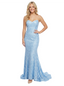 Sexy Sweetheart Mermaid Prom Dress Sparkly Sequin Lace Fancy Formal Evening Wear With Train