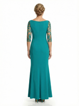 Chicsew Beautiful Lace Half Sleeves Mother Of The Groom Dress Mermaid Wedding Gown